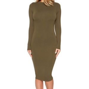 Naked wardrobe green long sleeve dress